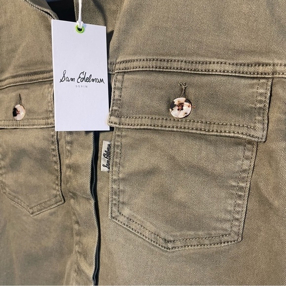 NWT SAM EDELMAN The Aimme Jacket Moss Green Army Denim Jean Jacket Size XS - Picture 8 of 9